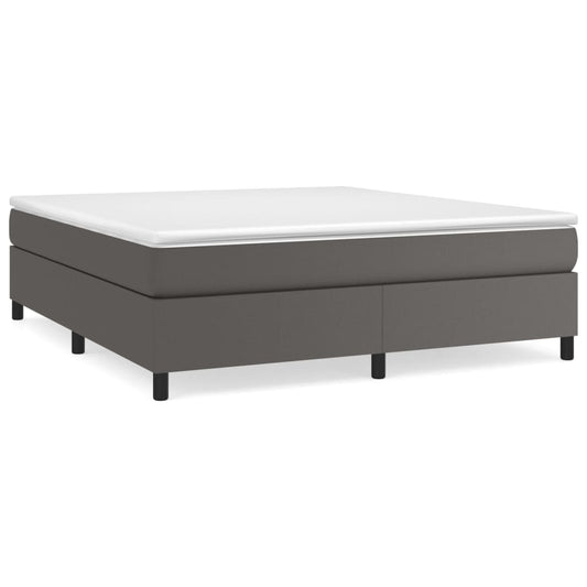 Boxspringbettgestell Grau 180x200 cm Kunstleder