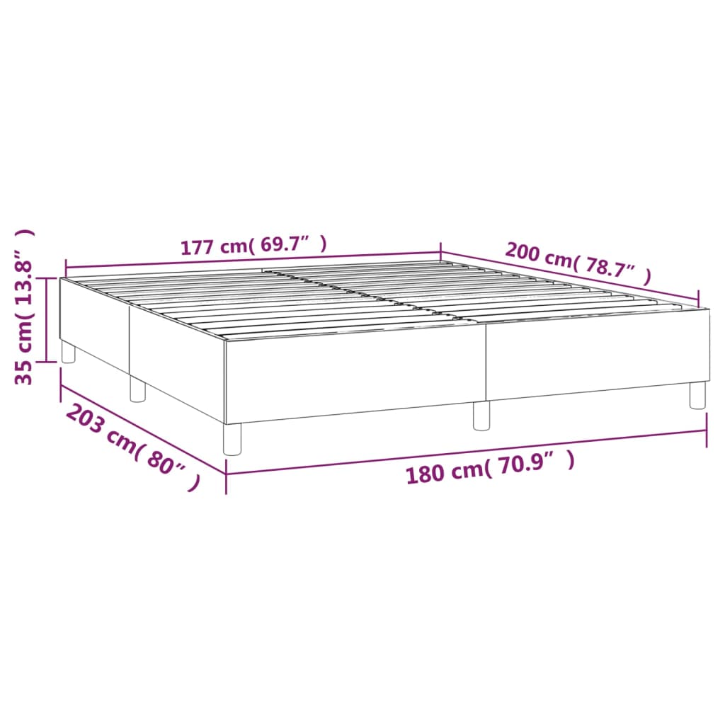 Boxspringbettgestell Hellgrau 180x200 cm Samt