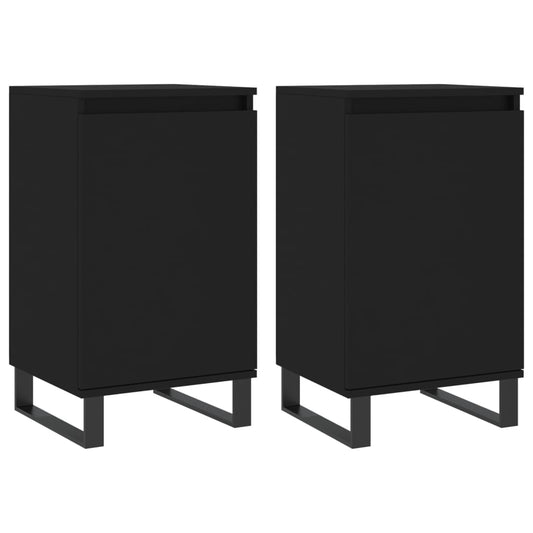 Sideboards 2 Stk. Schwarz 40x35x70 cm Holzwerkstoff