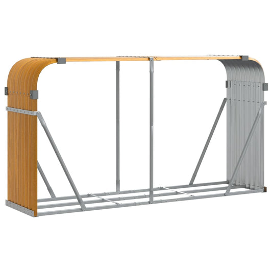 Kaminholzunterstand Holzoptik 180x45x100 cm Verzinkter Stahl