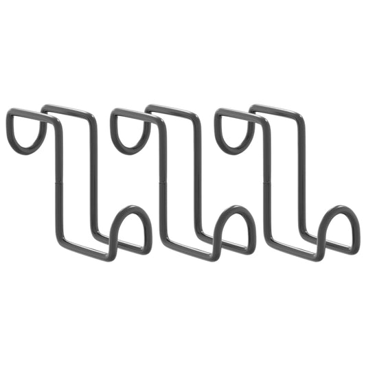 Trensenhalter 3 Stk. Schwarz Stahl