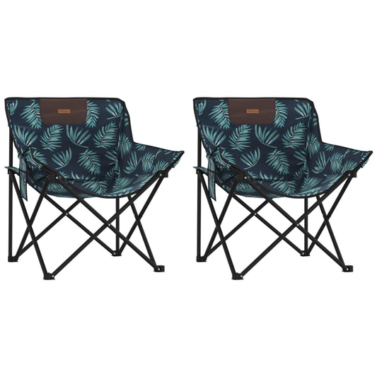 Campingstühle 2 Stk. mit Tasche Klappbar Blattmuster