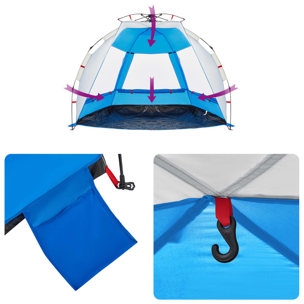 Strandzelt 2 Personen Azurblau Quick Release Wasserdicht