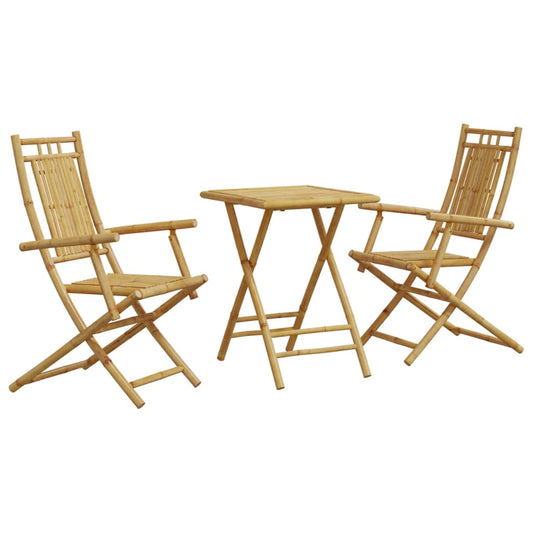 3-tlg. Bistro-Set Bambus