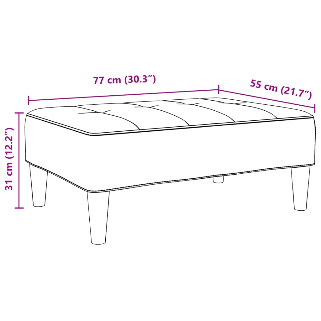 Fußhocker Gelb 77x55x31 cm Samt