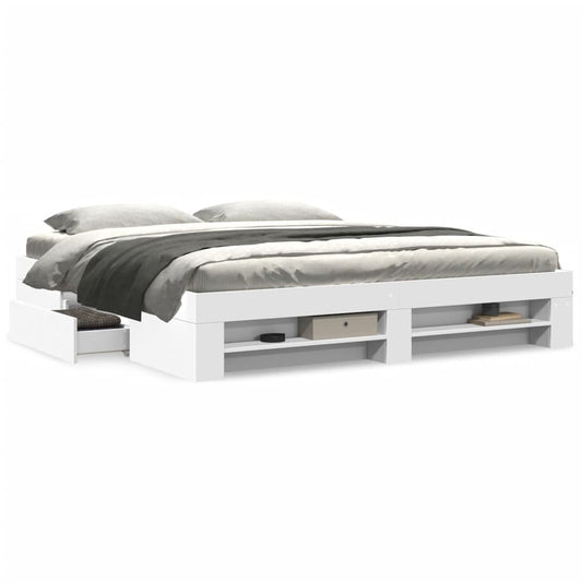 Bettgestell ohne Matratze Weiß 180x200 cm Holzwerkstoff