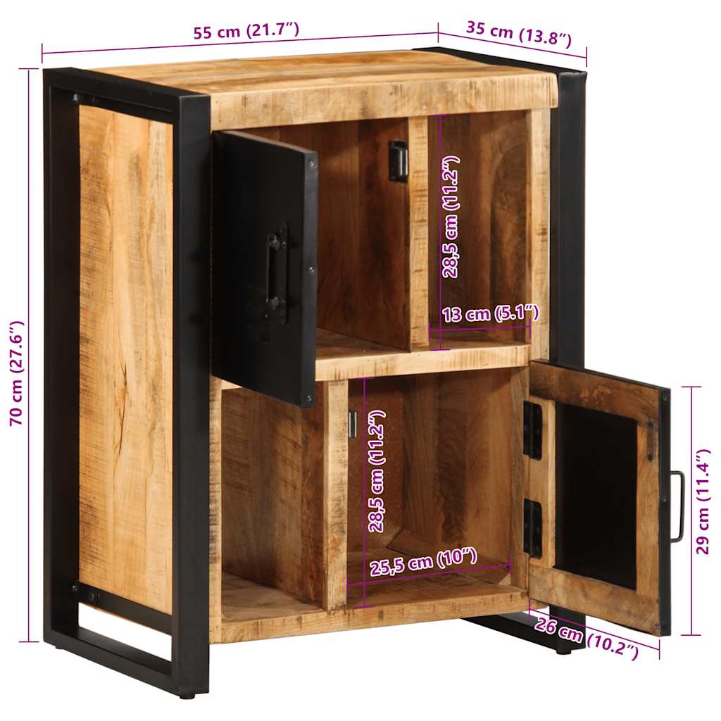 Sideboard 55x35x70 cm Raues Mangoholz