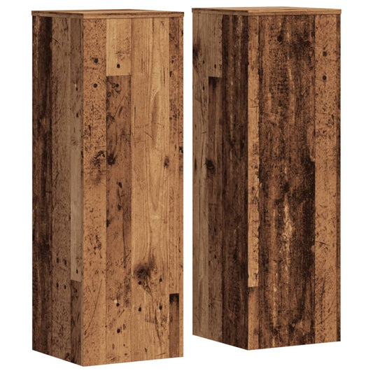 Pflanzenständer 2 Stk. Altholz-Optik 33x33x100 cm Holzwerkstoff