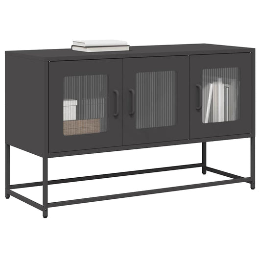 TV-Schrank Schwarz 100,5x39x60,5 cm Kaltgewalzter Stahl