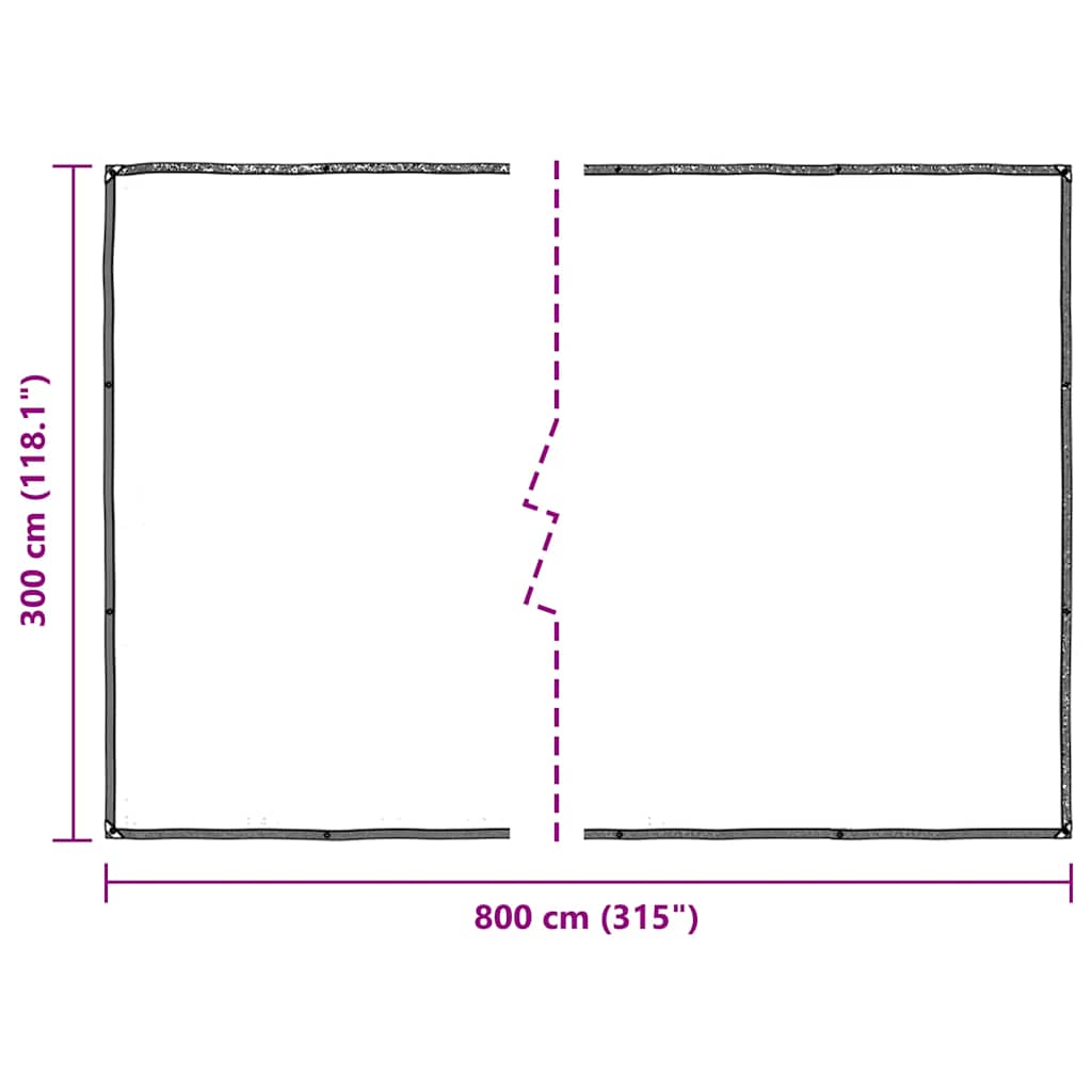 Pflanzenabdeckung mit Ösen 3x8 m Polyethylen