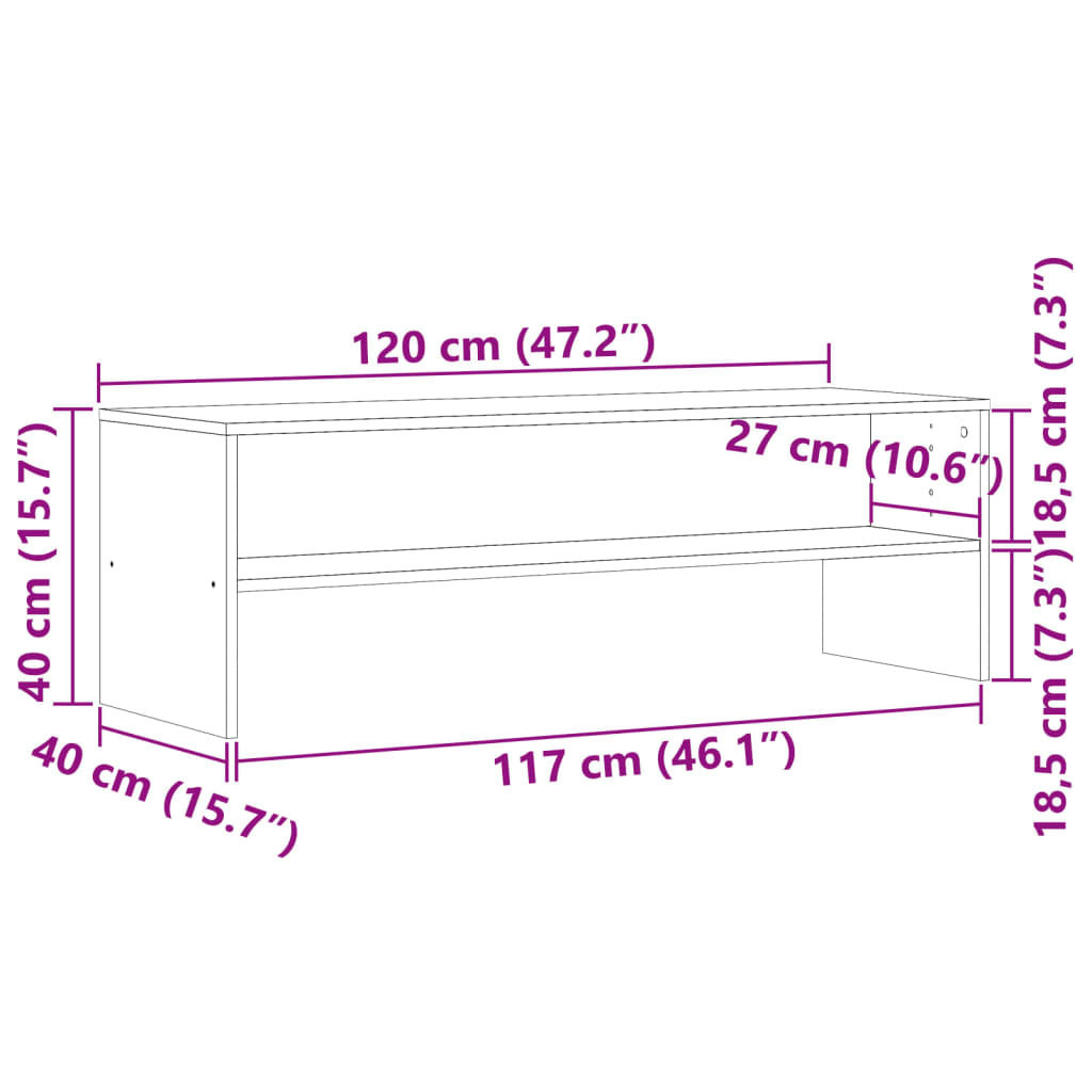 TV-Schrank Altholz-Optik 120x40x40 cm Holzwerkstoff