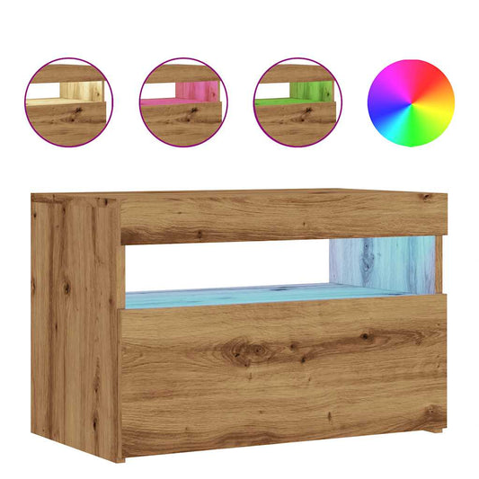 TV-Schrank mit LED-Leuchten Artisan-Eiche 60x35x40 cm