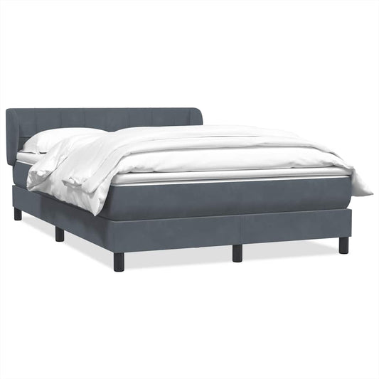 Boxspringbett mit Matratze Dunkelgrau 140x210 cm Samt