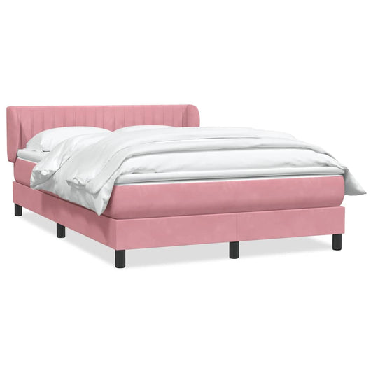 Boxspringbett mit Matratze Rosa 140x210 cm Samt