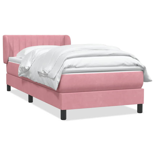 Boxspringbett mit Matratze Rosa 100x220 cm Samt
