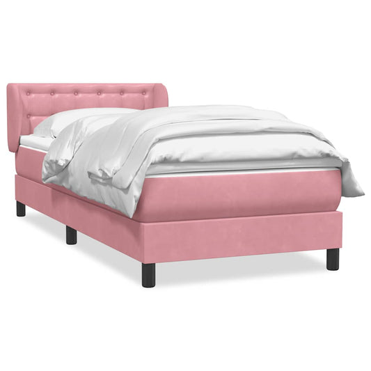 Boxspringbett mit Matratze Rosa 80x220 cm Samt