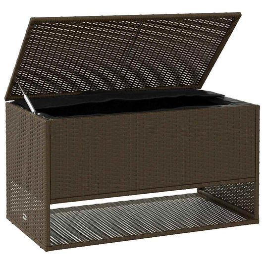 Outdoor-Kissenbox Braun 100x55x55,5 cm Poly Rattan