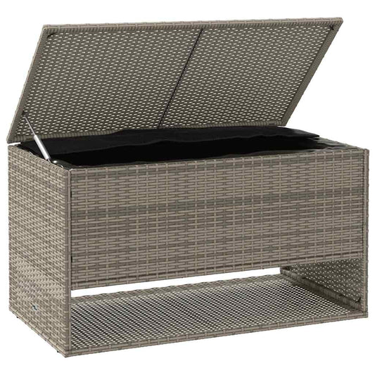 Outdoor-Kissenbox Grau 100x55x55,5 cm Poly Rattan