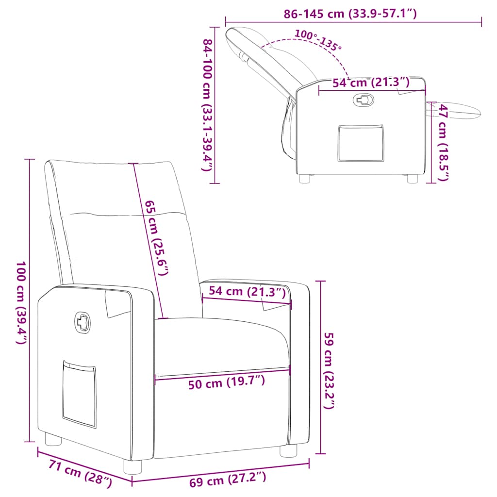 Relaxsessel Schwarz Stoff