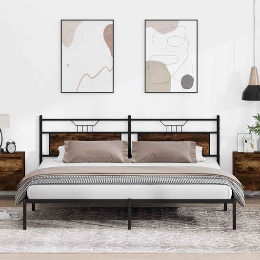 Bettgestell ohne Matratze Räuchereiche 193x201 cm Holzwerkstoff