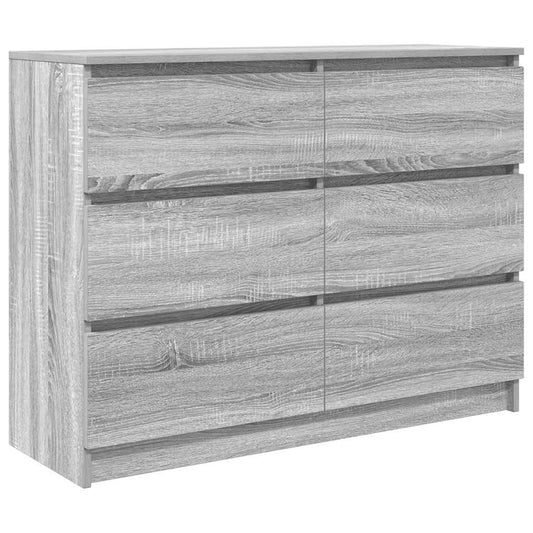 Sideboard Grau Sonoma 100x35x76 cm Holzwerkstoff