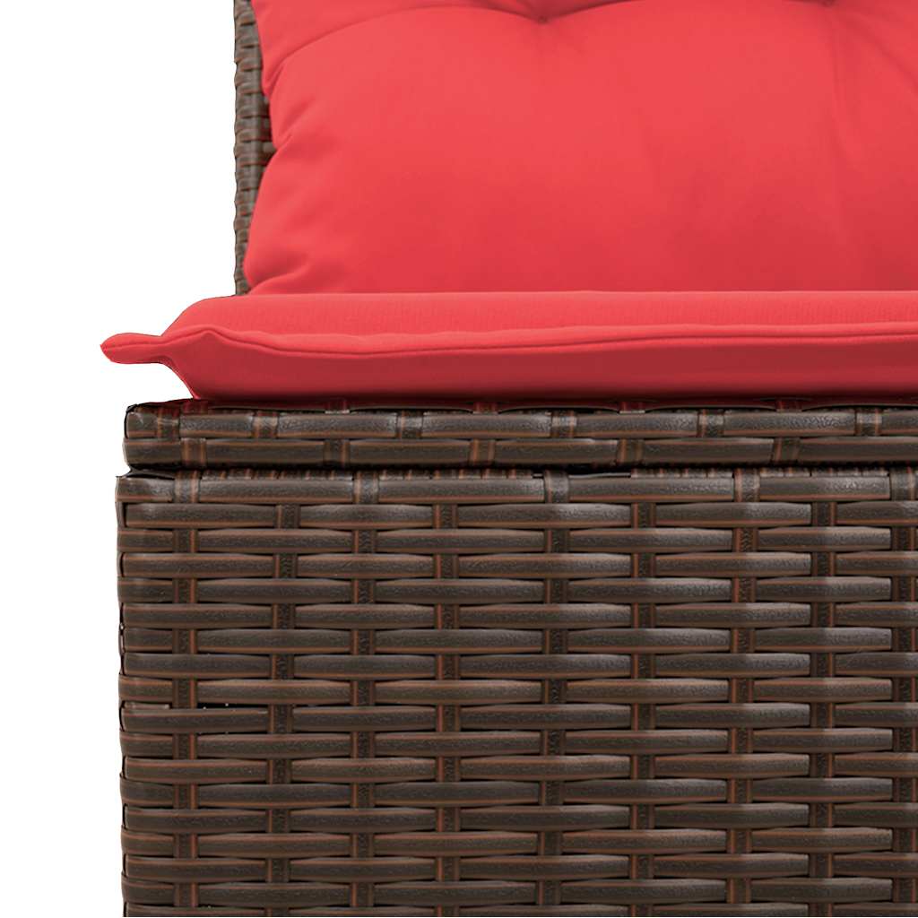 5-tlg. Garten-Sofagarnitur mit Kissen Braun Poly Rattan Akazie