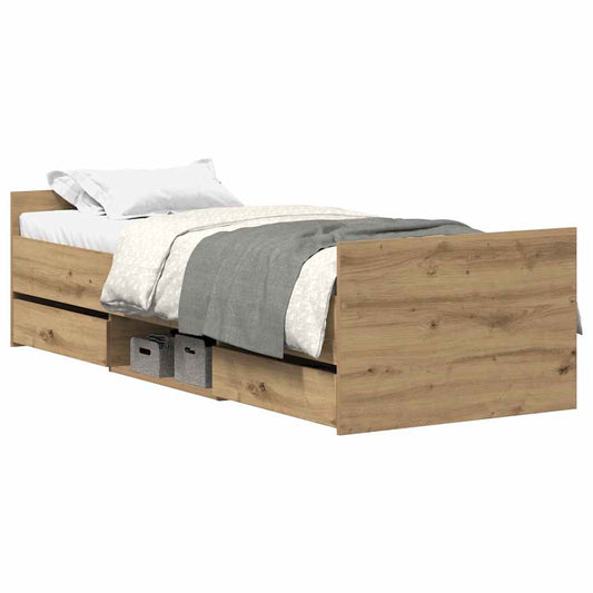 Bettgestell ohne Matratze Artisan-Eiche 90x190cm Holzwerkstoff