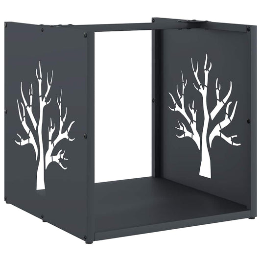 Brennholzregal Anthrazit 40x40x40 cm Kaltgewalzter Stahl