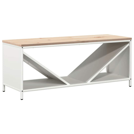 Brennholzregal mit Holzplatte Weiß 100,5x35,5x40 cm