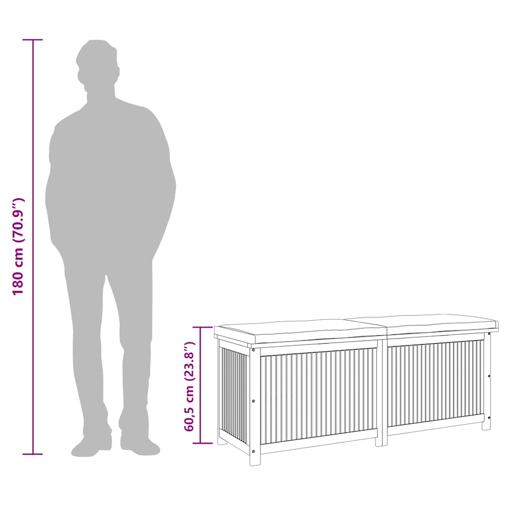 Outdoor-Kissenbox 150x50x60,5 cm Massivholz Akazie