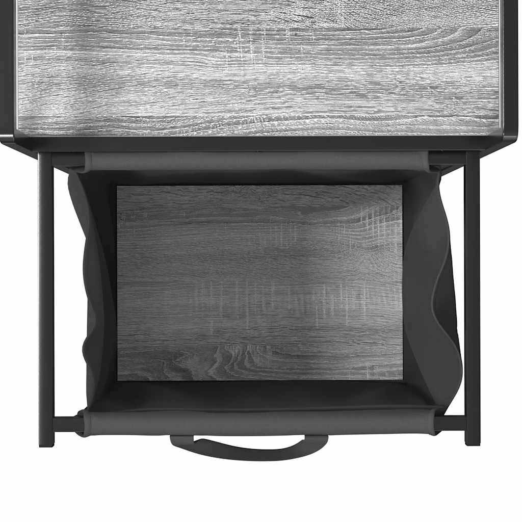 Wäschekorb 1 Fach mit Ablage Grau Sonoma