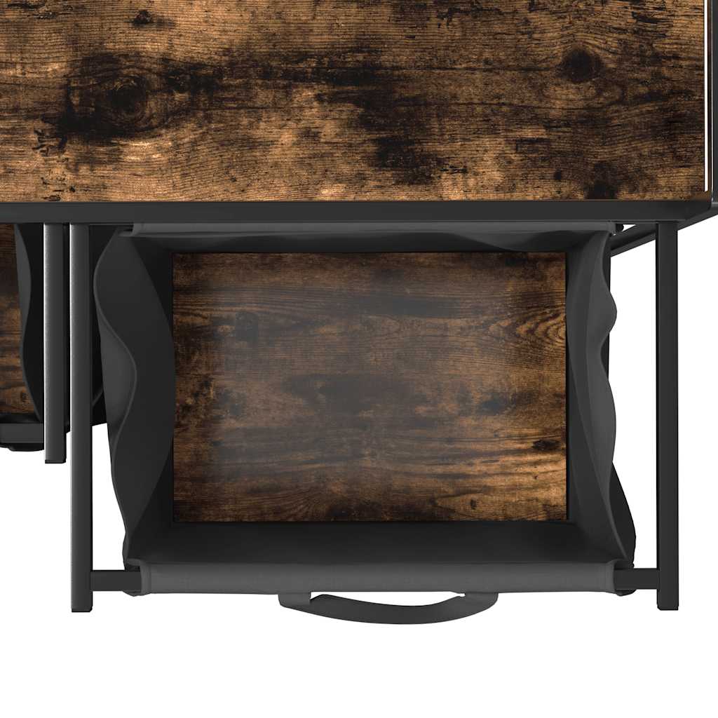 Wäschekorb 2 Fächer mit Ablage Räuchereiche