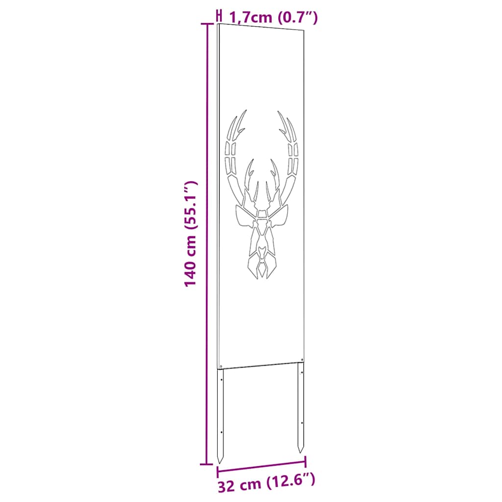 Garten Sichtschutz-Leinwand Tiermuster Schwarz 32 x 140 cm