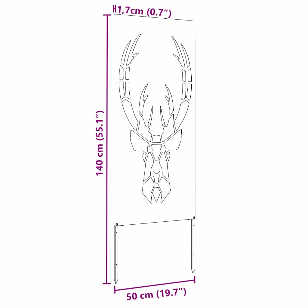 Garten Sichtschutz-Leinwand Silber 50 x 140 cm Edelstahl