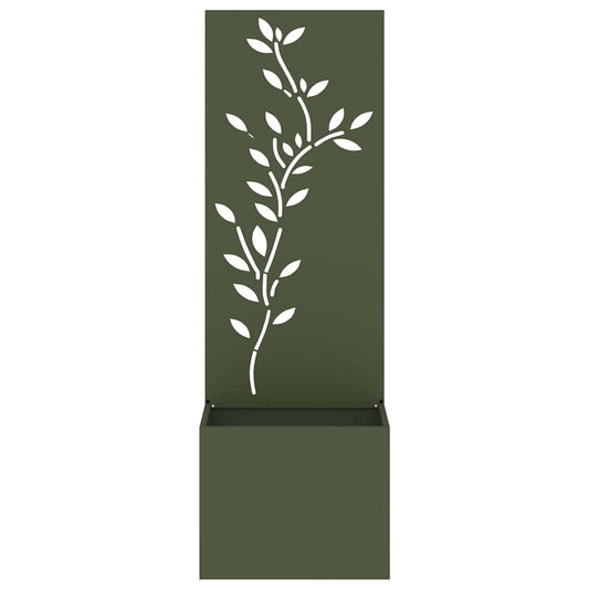 Garten Sichtschutz-Leinwand Floral Olivgrün 50 x 140 cm