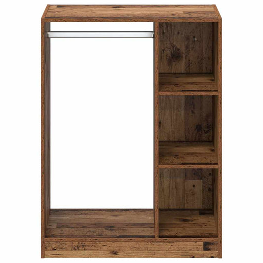 Kleiderschrank mit Regal mit Speicher Altholz 77 x 48 x 102 cm