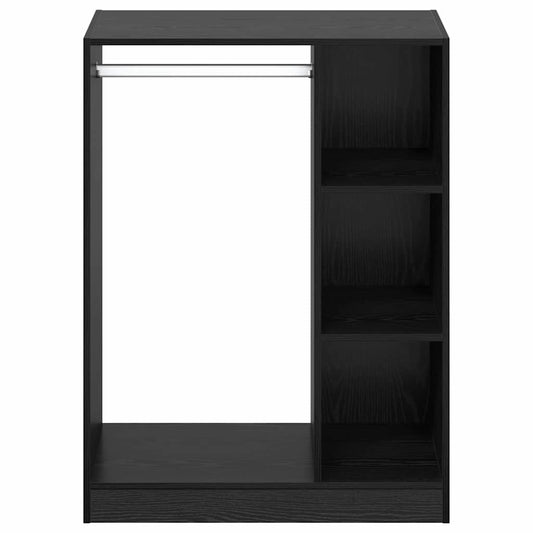 Kleiderschrank mit Regal Schwarz Eichen-Optik 77 x 48 x 102 cm