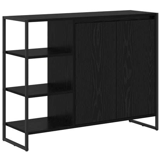 Seitenschrank Schwarz Eichen-Optik 96,5 x 30 x 75 cm