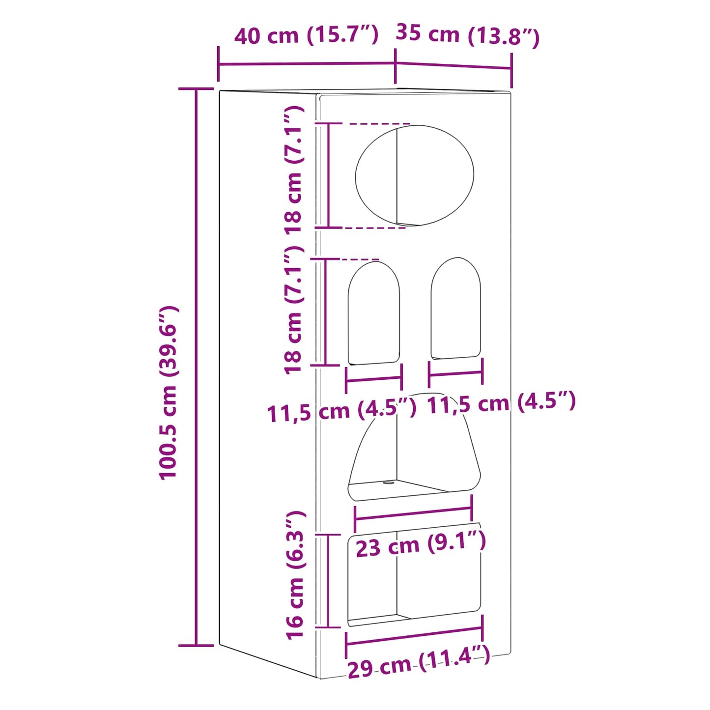 Sideboard Hochglanz Weiß 40 x 35 x 100,5 cm Holzwerkstoff