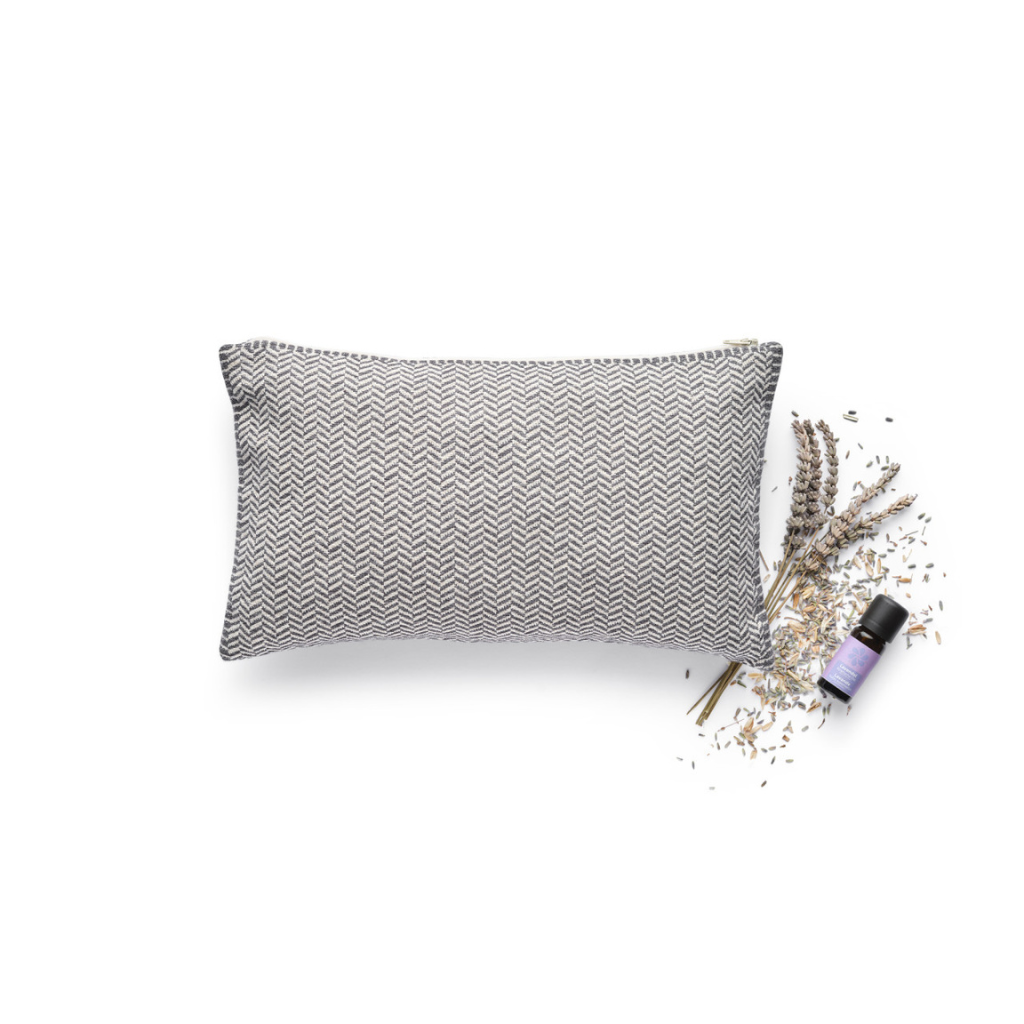 Lavendel-Hirsenkissen Fischgrat Muster 20 x 35 cm