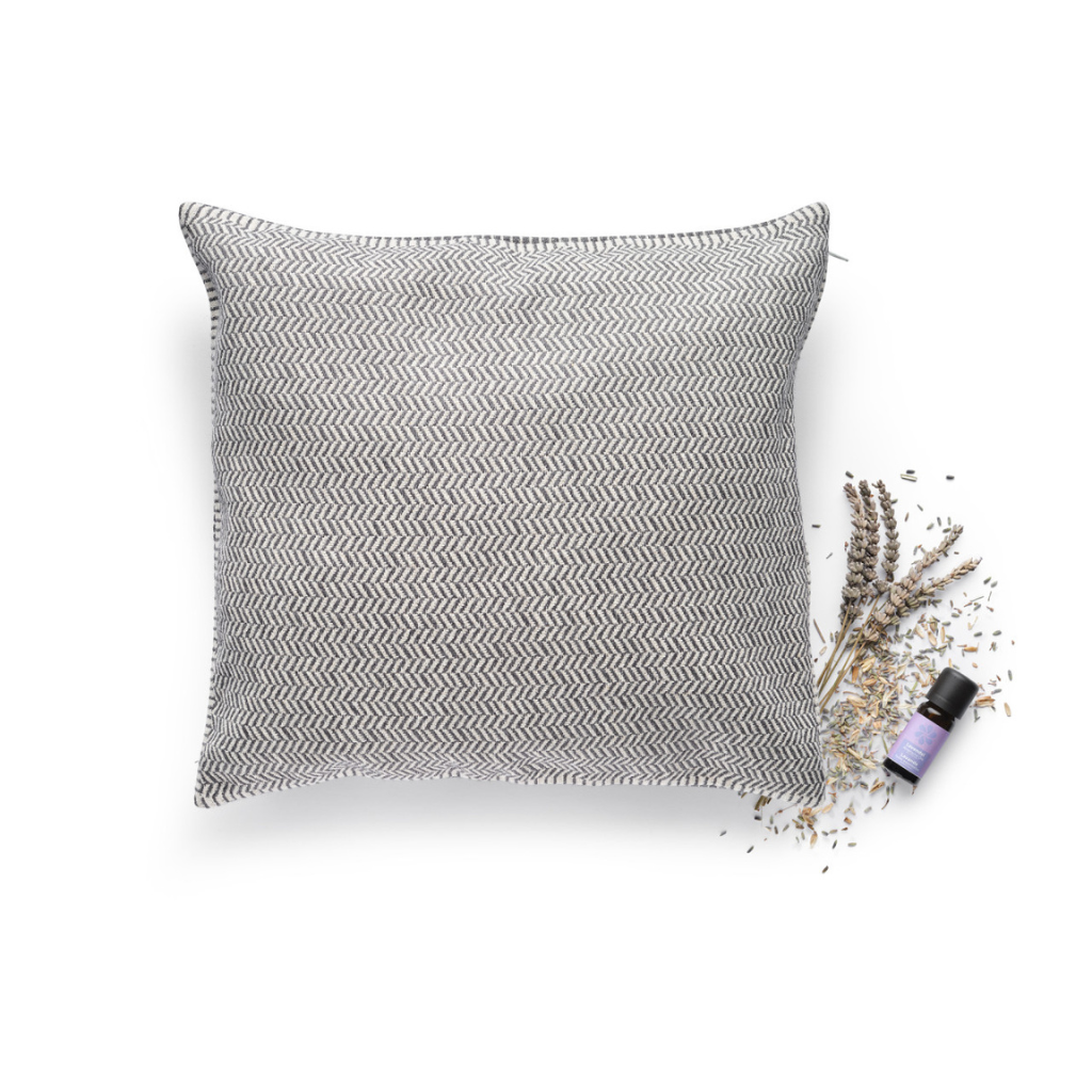 Lavendel-Hirsenkissen Fischgrat Muster 35 x 35 cm