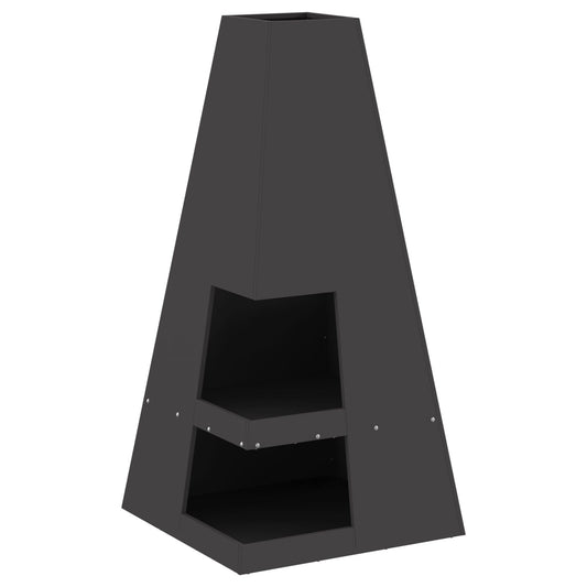 Feuerplatz Schwarz 50 x 50 x 100 cm Kaltgewalzter Stahl