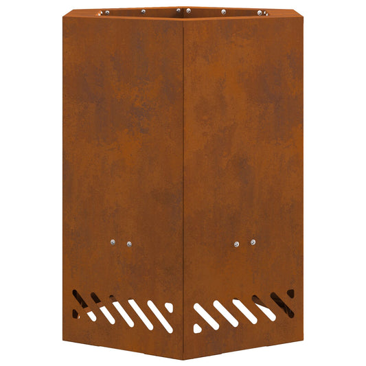 Feuerplatz Braun 38 x 38 x 51 cm Witterungsbeständiger Stahl