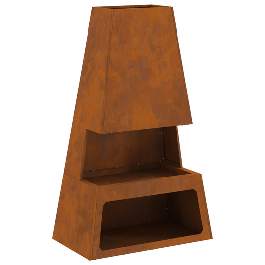 Feuerplatz Braun 60 x 35 x 100 cm Witterungsbeständiger Stahl