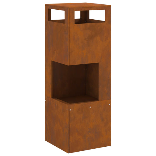Feuerplatz Braun 35 x 35 x 100 cm Witterungsbeständiger Stahl