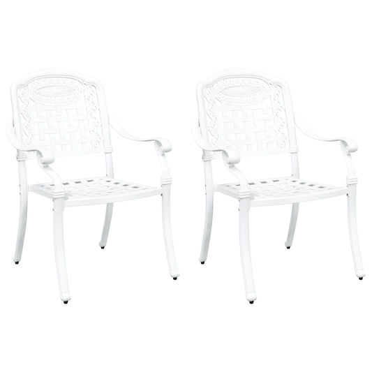 Gartenstuhl 2 pcs Weiß 55 x 56,5 x 91cm Aluminium