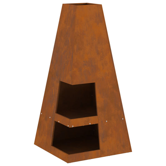 Feuerplatz Braun 50 x 50 x 100 cm Witterungsbeständiger Stahl