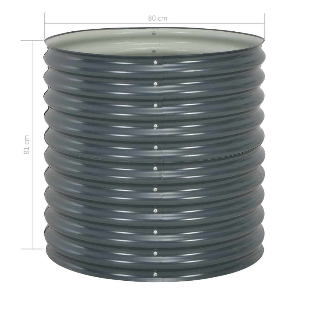 Garten-Hochbeet 80x80x81 cm Verzinkter Stahl Grau