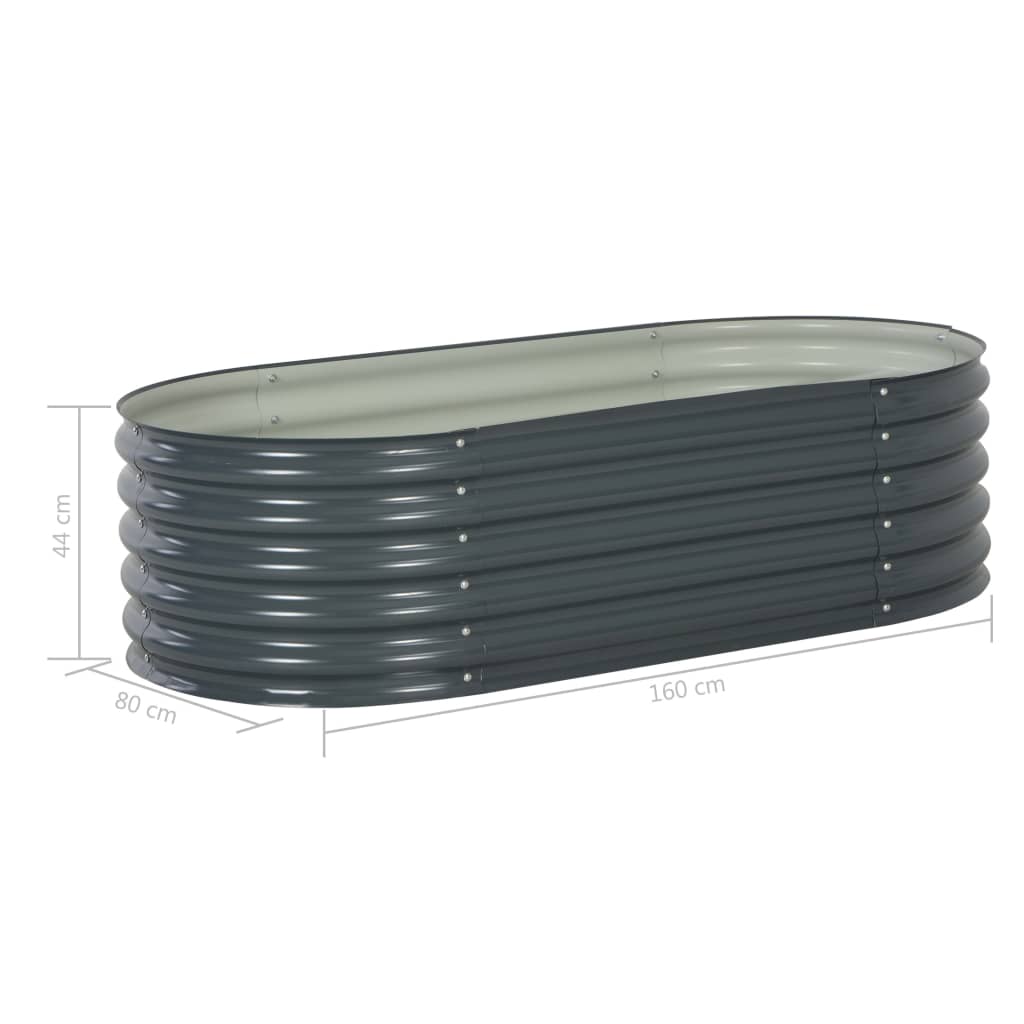 Garten-Hochbeet 160x80x44 cm Verzinkter Stahl Grau