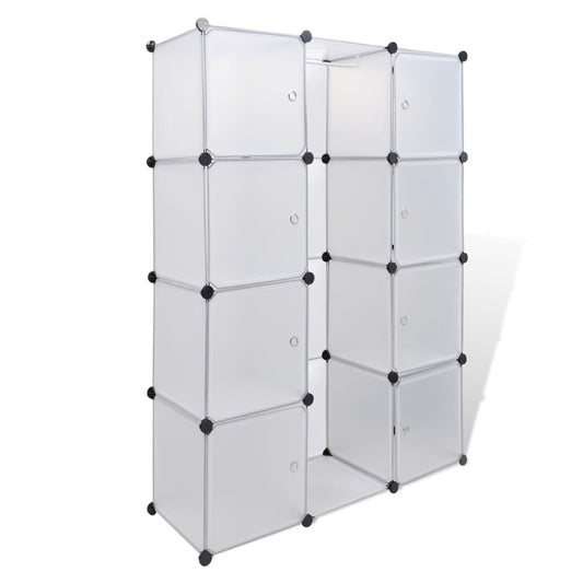 Modularer Schrank mit 9 Fächern 109x36,5x143 cm Weiß